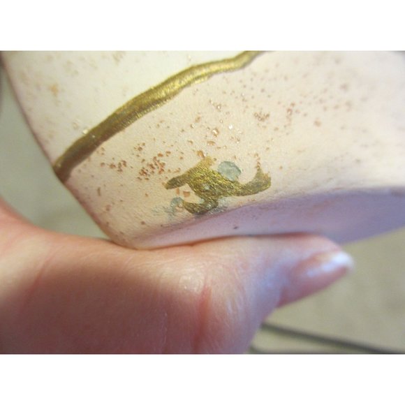 Handcrafted Southwestern Pottery Vase With Cactus Design In Pastel & Earthy Tone - Picture 3 of 3